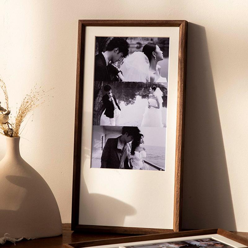 实木相框情侣婚纱照打印照片墙挂墙diy创意画框挂墙 相框摆台