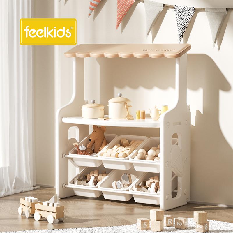 儿童多功能书架宝宝玩具收纳架子幼儿园收纳储物柜绘本架图书架