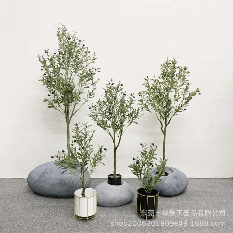 仿真绿植盆栽橄榄树柠檬树大型落地假植物摆件办公室客厅家居装饰