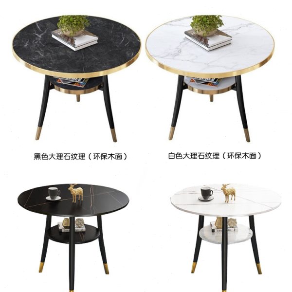 轻奢阳台小圆桌简约售楼处网红商务谈判休闲办公接待洽谈桌椅组合