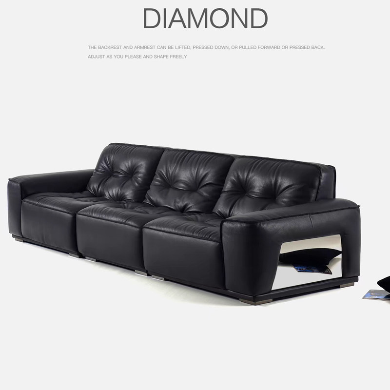 真皮沙发法式复古风意式极简