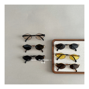 2026儿童墨镜春夏新品复古金属老钱风眼镜男女童多边形潮流太阳镜