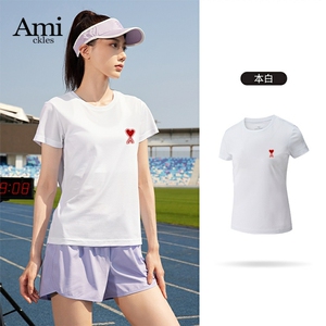 Amickles冰丝短袖t恤2024新款夏季薄款透气防晒速干运动上衣