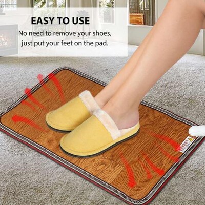 10 Gear Adjustable Leather Heating Foot Mat Warmer Ele.ctric