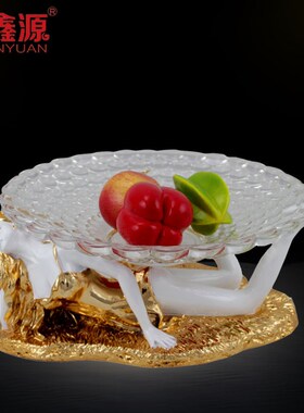 美女豹子果盘欧式水果盘电w镀创意家居用品酒店会所特色餐具