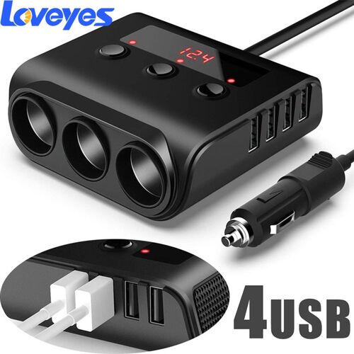 4 USB Car Lighter Power Adapter CiFgarette Lighter One To Th