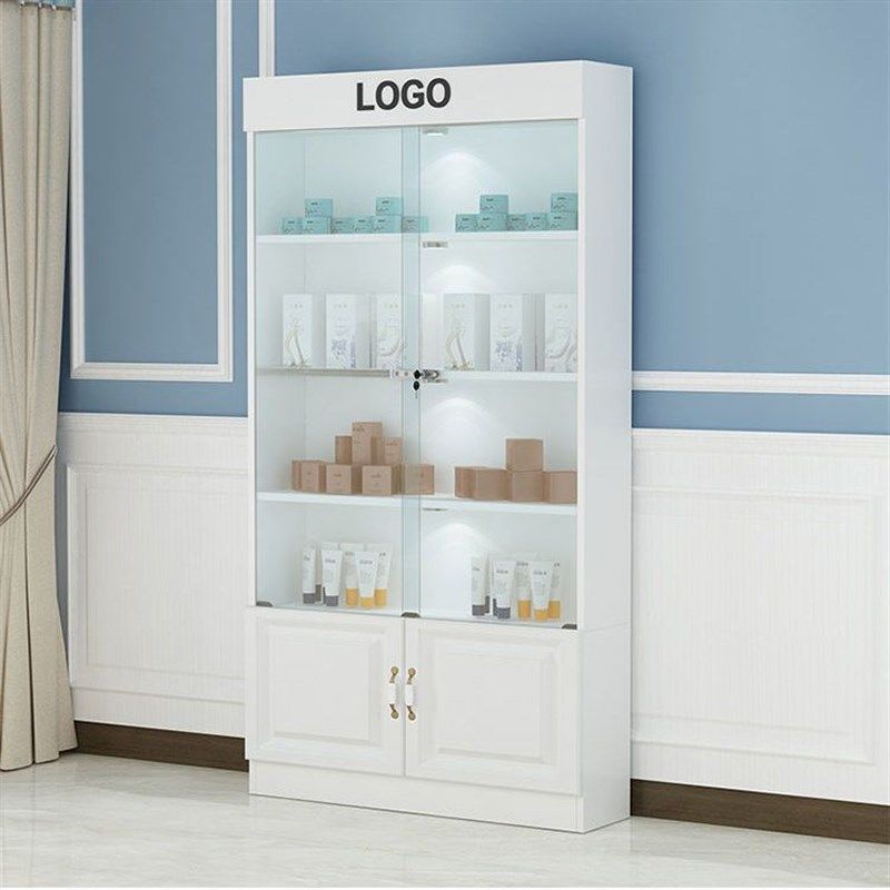玻璃门玻璃层带锁展示柜化妆品美发店护肤品货架多W层美甲店货柜,商业/办公家具,置物架/陈列架/储物架/展示架,淘宝优惠券,粉丝福利购,淘宝优惠卷