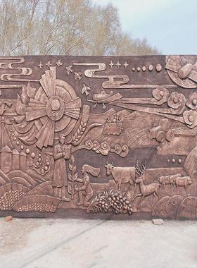 大型彷铜玻璃钢浮雕户外雕塑浮雕室外景区广场校园文Y化背景墙浮