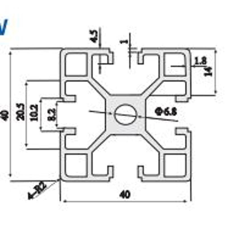 工业铝型材4040W m标准型铝合金铝型材4040W框架角码连接4040W2.