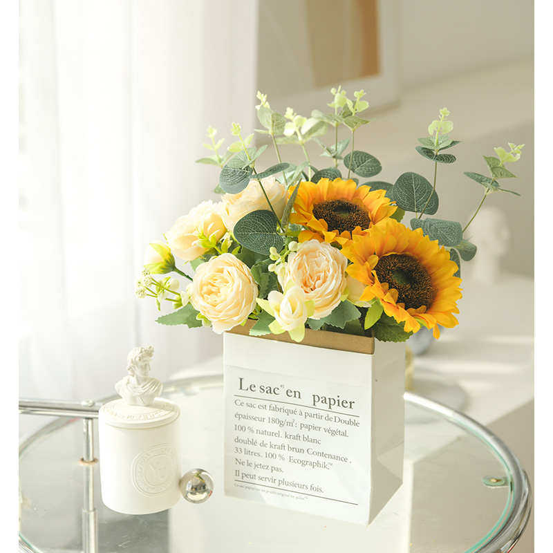 向日葵仿真花假花摆设客厅干花花束室内装饰摆件花卉仿真花高档,家居饰品,仿真花/假花,淘宝优惠券,粉丝福利购,淘宝优惠卷