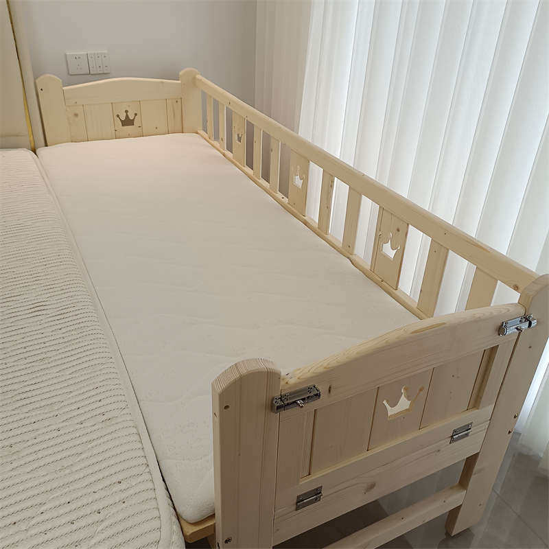 儿童拼接床加宽床边床宝宝小床松木婴儿床拼接大床可定制加床拼