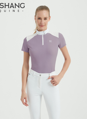 Mashang Equine女款赛事短袖T恤专业马术比赛训练上衣HSW202