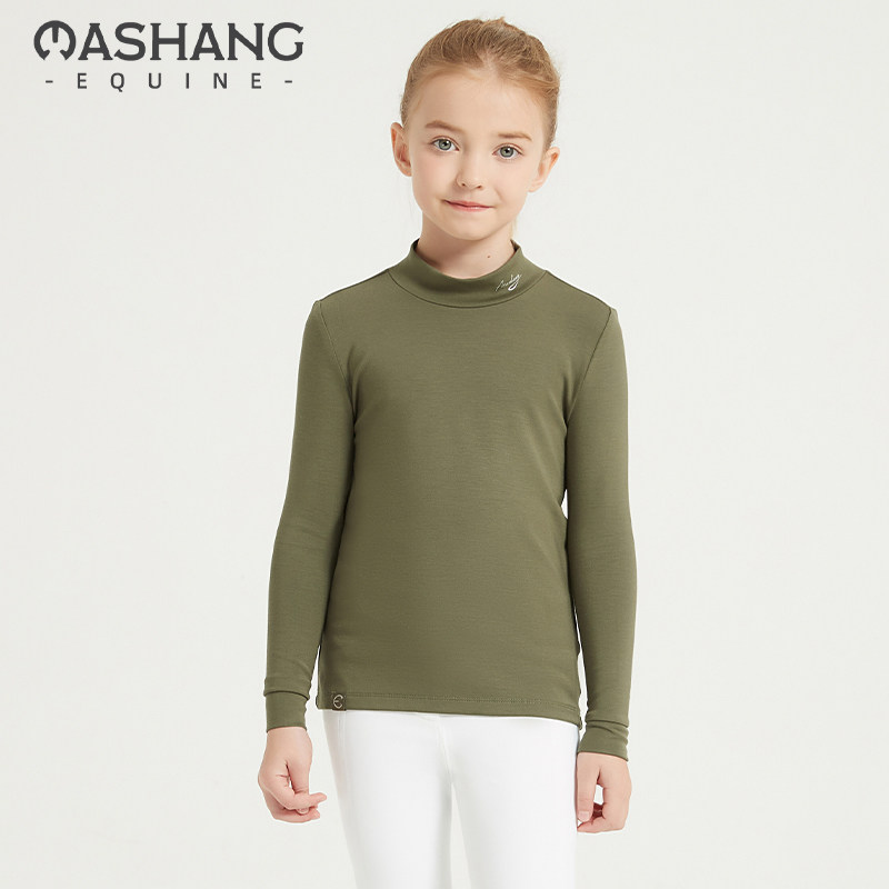 Mashang Equine儿童休闲骑马长袖T恤秋冬马术T恤EHK507