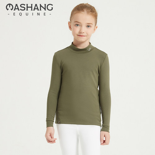 Mashang Equine儿童休闲骑马长袖T恤秋冬马术T恤EHK507