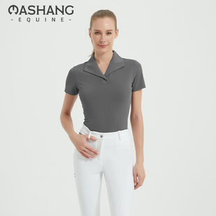 大翻领短袖 夏季 T恤专业马术训练上衣HSW513 Equine女款 Mashang