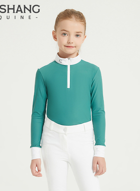 Mashang Equine马术T恤女童骑马上衣透气马术长袖骑士装备GLT2224
