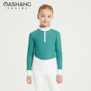 备GLT2224 骑士装 Mashang Equine马术T恤女童骑马上衣透气马术长袖