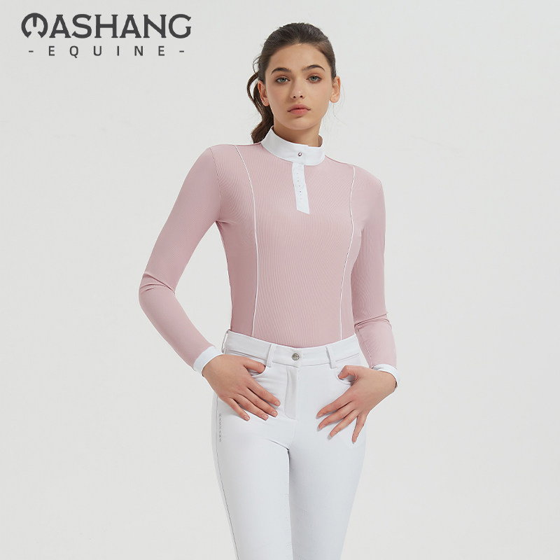 Mashang Equine女士带钻长袖T恤专业马术比赛上衣骑马服装LSW203,运动/瑜伽/健身/球迷用品,骑士服装,淘宝优惠券,粉丝福利购,淘宝优惠卷