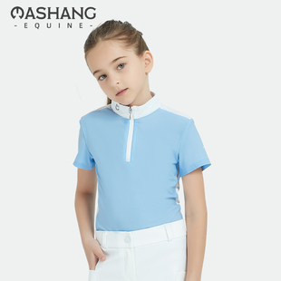 马术竞赛训练上衣GST2220 T恤女童短袖 Mashang Equine儿童马术短袖