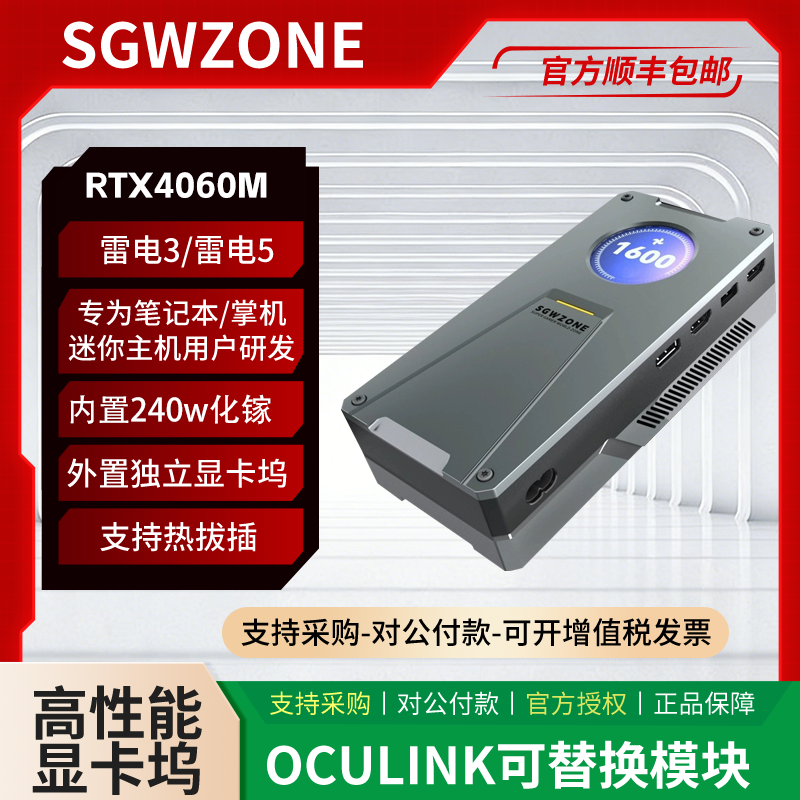 SGW显卡坞掌机笔记本便携式外置显卡坞雷电3雷电5显卡坞