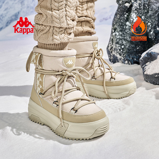 新款 冬季 2025时尚 百搭休闲鞋 Kappa卡帕女鞋 子厚底增高运动鞋 棉鞋