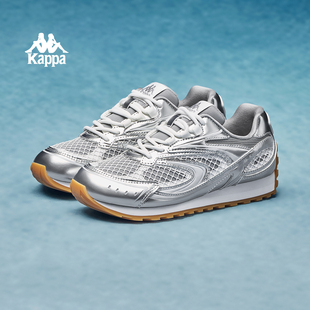 2025冬季 新款 银色休闲鞋 kappa卡帕女鞋 百搭跑步鞋 女款 爆款 运动鞋