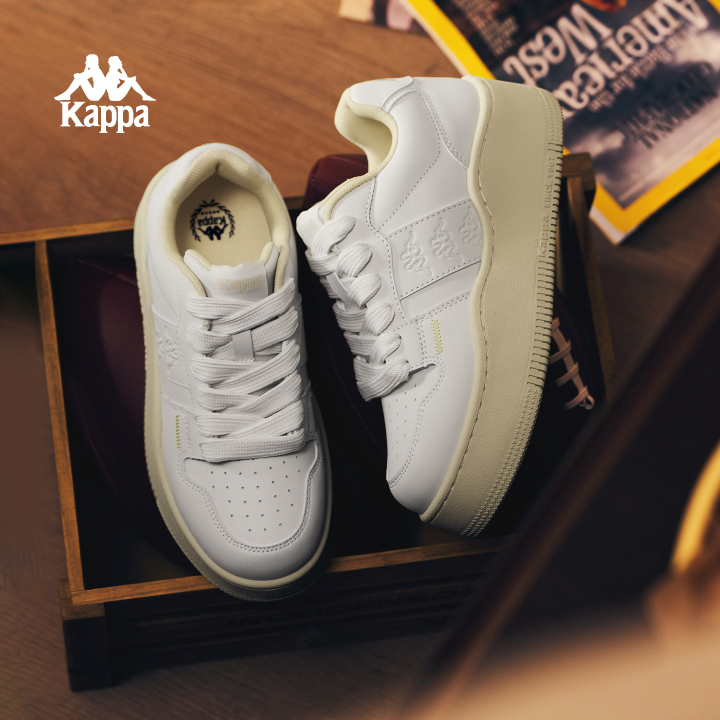 Kappa女鞋沙丘厚底板鞋女款2026春季新款增高小白鞋休闲运动鞋子,运动鞋new,板鞋,淘宝优惠券,粉丝福利购,淘宝优惠卷