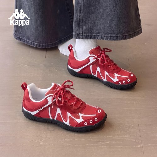 Kappa女鞋复古跑鞋红色登山鞋子