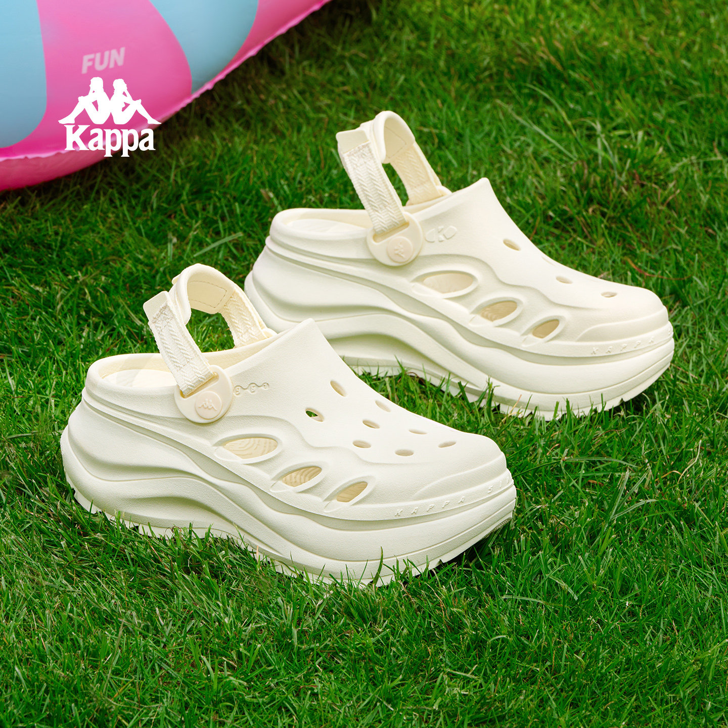 Kappa厚底洞洞鞋女款2025新款秋