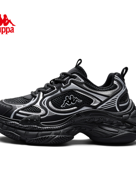Kappa女鞋厚底老爹鞋女款2026新款黑色增高复古百搭鞋子女运动鞋