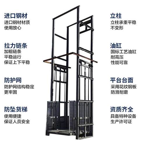 压升降货厂家定制t梯厂房卸货平台导轨货液梯升降机定做3升降平台