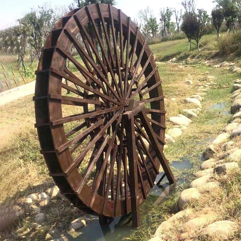 厂家制作化防腐木景观水车yk0521-2厂家计量大中型设水碳车模型水