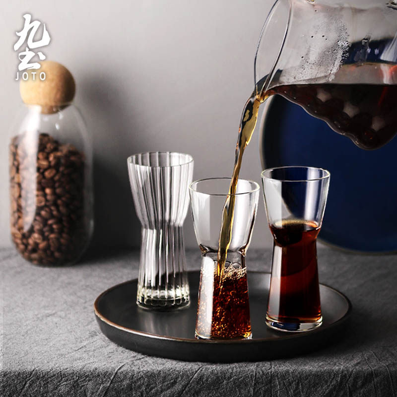 九土手工玻璃杯日式咖啡杯茶杯调酒杯家用杯子玻璃茶杯茶具小口杯