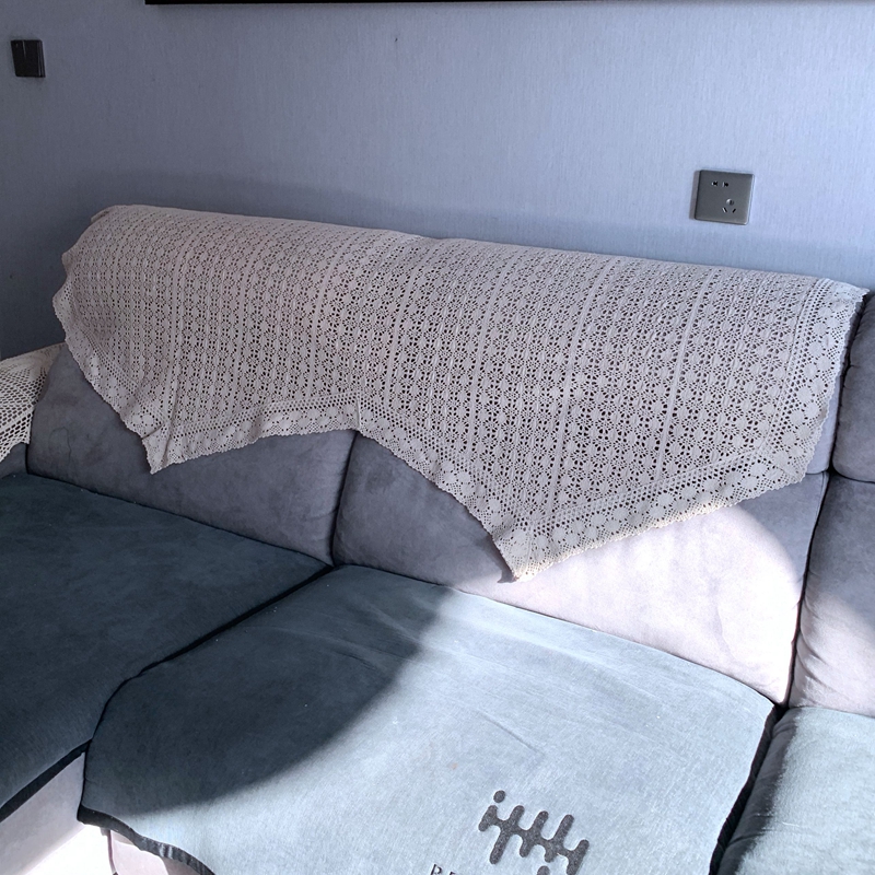 全棉沙发垫四季通用布艺防滑实木坐垫子简约现代皮沙发扶手靠背巾