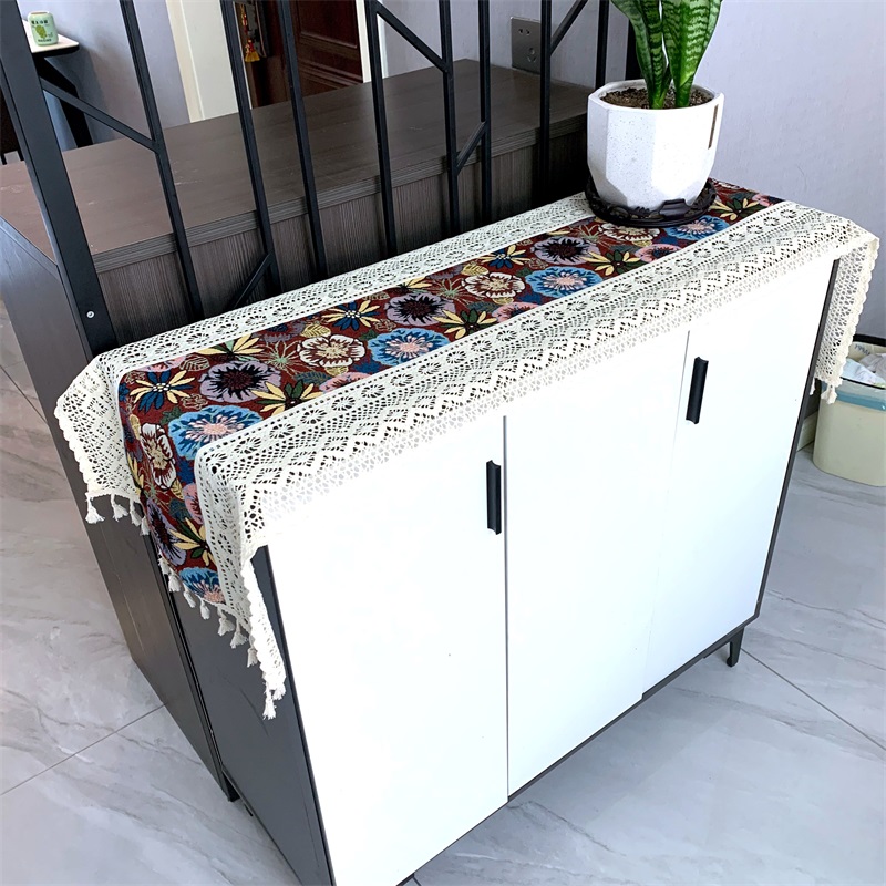 田园复古蕾丝餐桌沙发扶手斗柜鞋柜床头柜电视柜桌旗多用盖布桌布