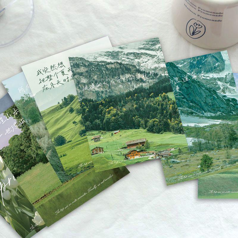 风景明信片治愈森系贺卡自然风景墙面装饰墙贴ins风diy手写祝福卡