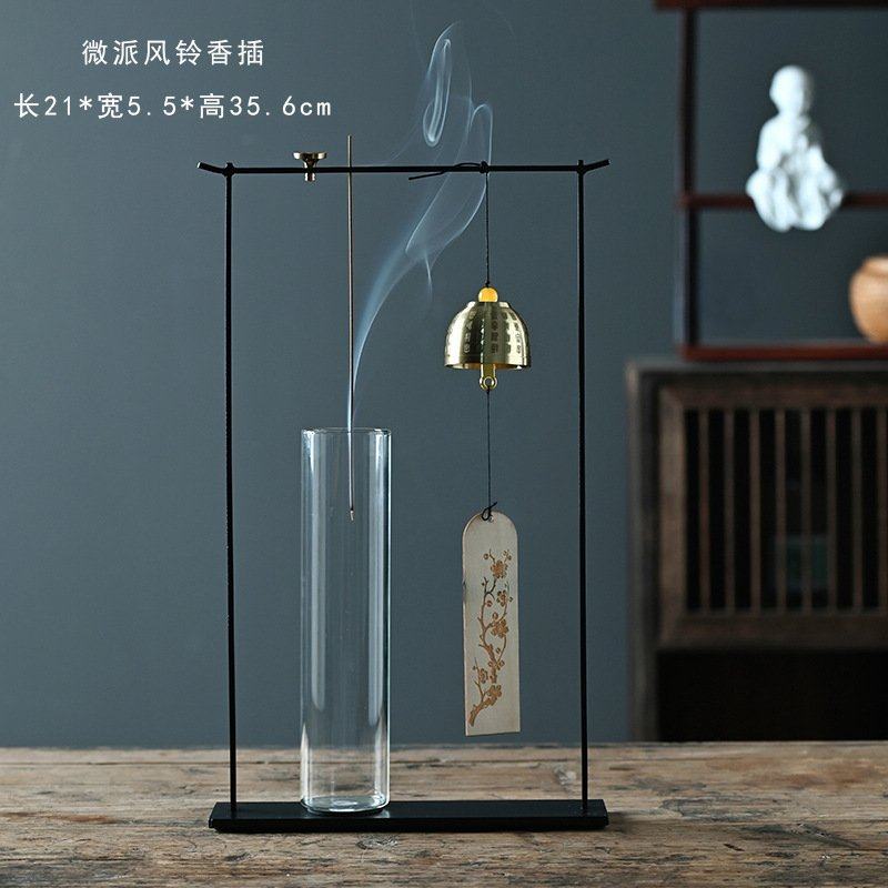 线香插托不落灰铁艺风铃倒挂式香插创意家用摆件檀香沉香香炉底座,家居饰品,香托/香盘/香座/香插,淘宝优惠券,粉丝福利购,淘宝优惠卷
