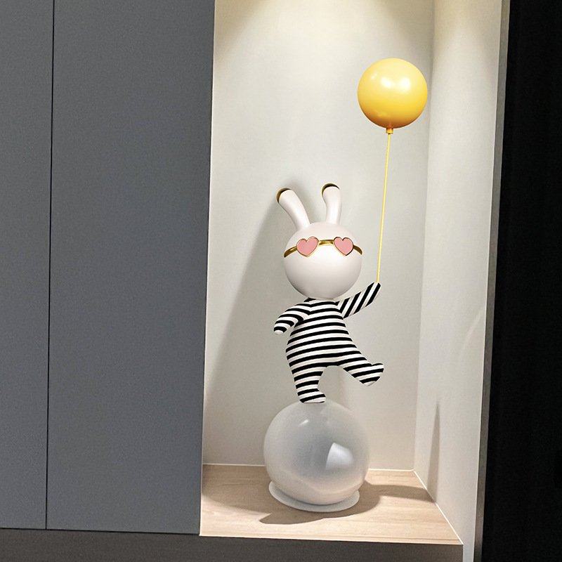 气球装饰品落地沙发摆件兔子大型玄关入户简约现代客厅电视柜旁边,家居饰品,落地摆件,淘宝优惠券,粉丝福利购,淘宝优惠卷