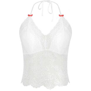 CreamySweet 慵懒美人 蝴蝶结小心机精致蕾丝挂脖吊带内衣内搭女