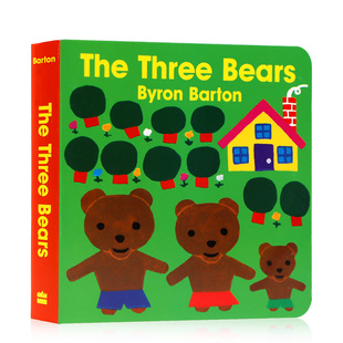 英语睡前故事图画书 Barton Three Byron 拜伦巴顿 撕不坏纸板书 幼儿启蒙早教绘本 金发姑娘和三只小熊 Bears The 进口英文原版