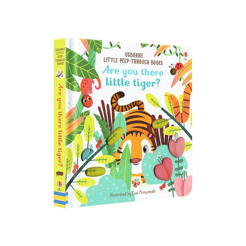 进口英文原版 Usborne Are you there little tiger?小老虎你在哪儿躲猫猫触摸洞洞书尤斯伯恩绘本早教启蒙认知纸板书现货