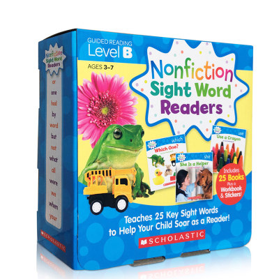 进口英文原版 Nonfiction Sight Word Readers level B 25册全套礼盒装 英语自然拼读初级 英文入门关键字词级别B 现货