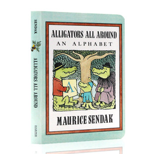 进口英文原版绘本 Alligators All Around Board Book 小鳄鱼学字母 廖彩杏书单 拼读纸板书 英文字母学习 现货