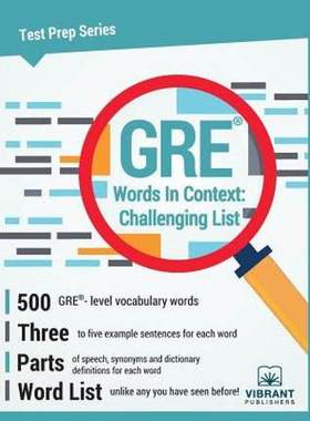 进口英文原版  GRE Words In Context: Challenging List 上下文中的gre词：挑战列表 现货