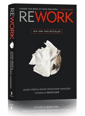 进口英文原版 Rework 重来 更为简单有效的商业思维 如何提高工作效率 企业家精神励志成功企业管理书籍 精装 现货