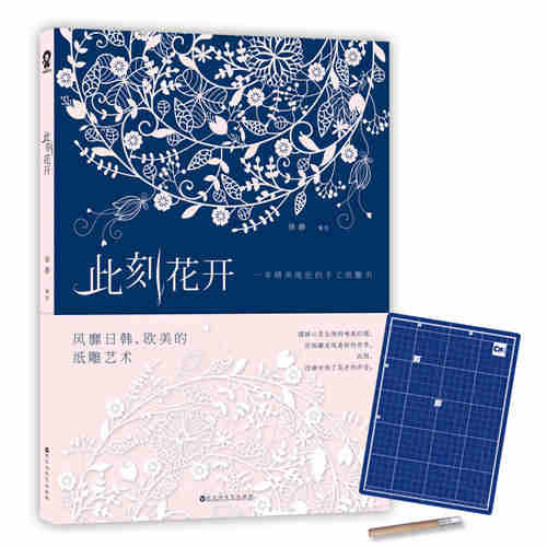 本版中文 此刻花开 手工纸雕书籍抖音热门书同款涂色刻纸书diy创意好玩的书儿童成人减压趣味书籍雕