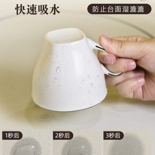 家用硅藻泥防滑速干吸水垫 厨房碗碟筷水槽台面沥水垫轻奢复古美式