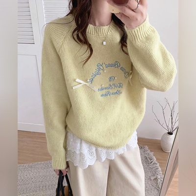 韩系重工针织毛衣女2025秋冬新款