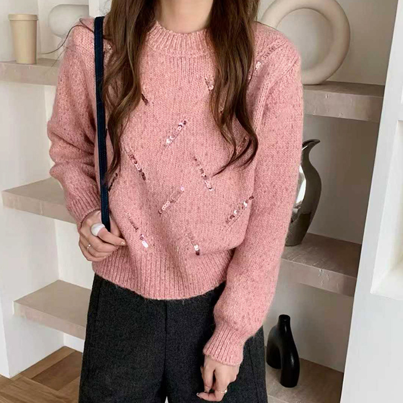 高级感重工亮片毛衣女秋冬新款