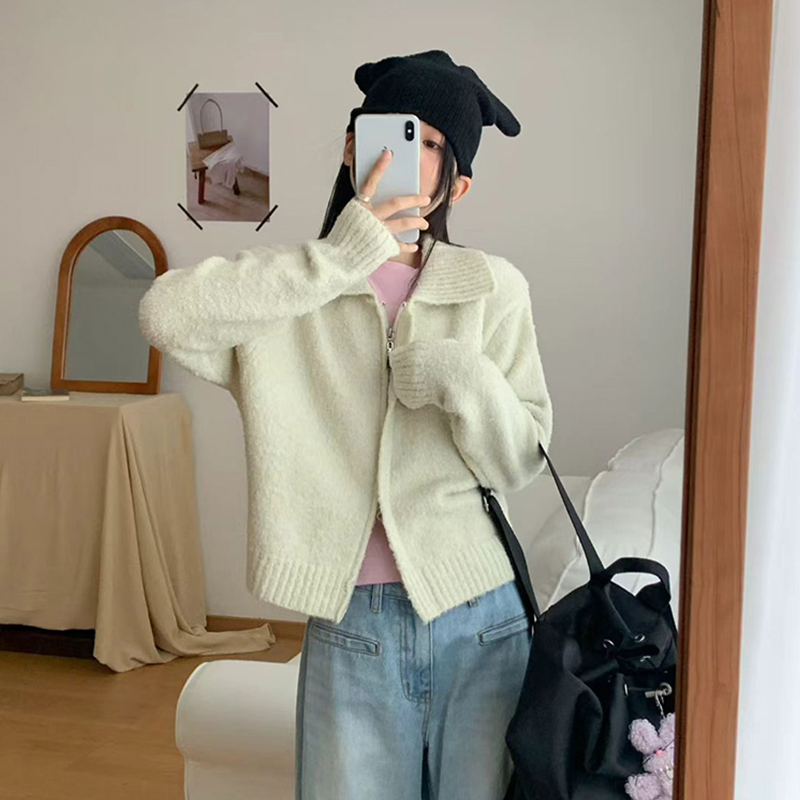 韩系高级感毛衣外套女针织开衫